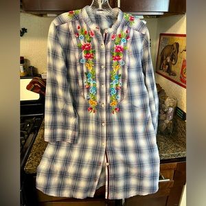 Johnny Was cotton tunic/blouse L